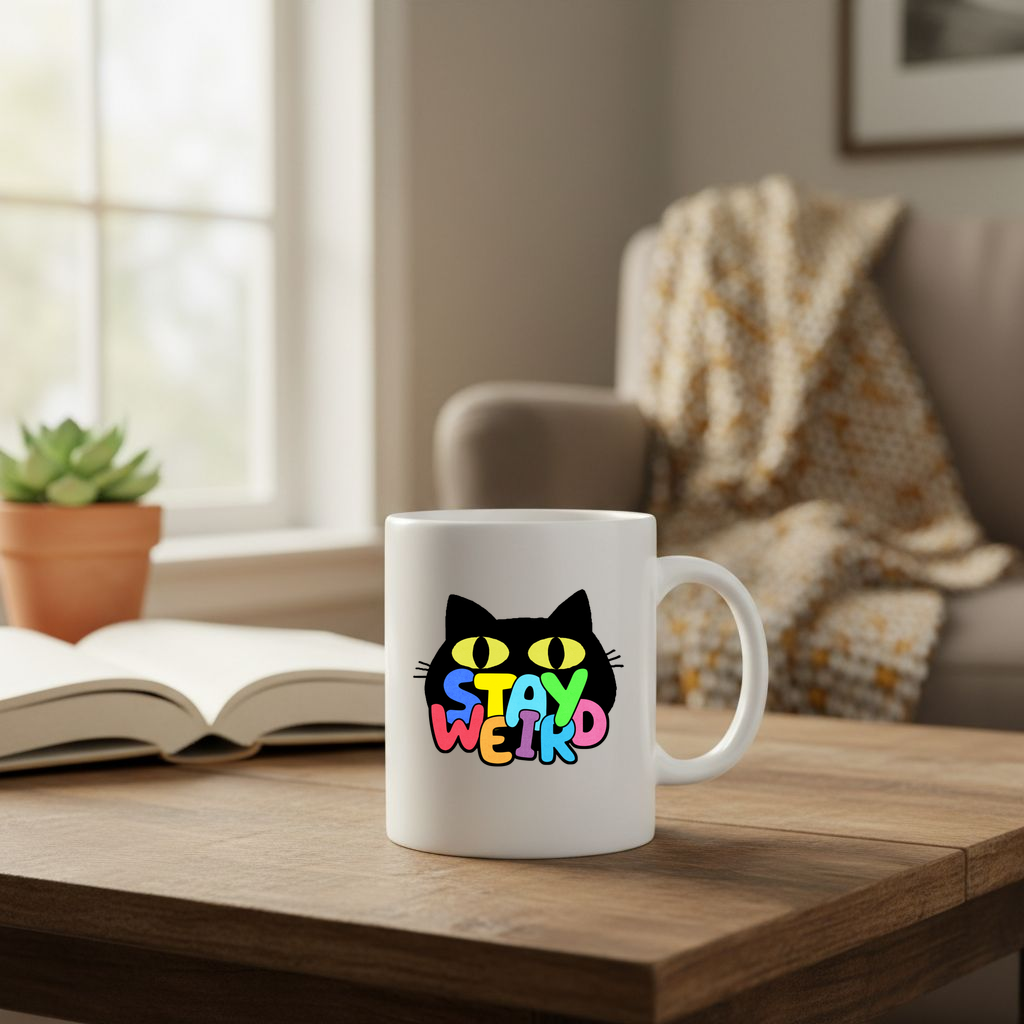Stay Weird Cat - 11Oz - Lifestyle02